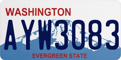 WA license plate AYW3083