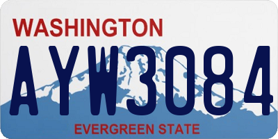 WA license plate AYW3084
