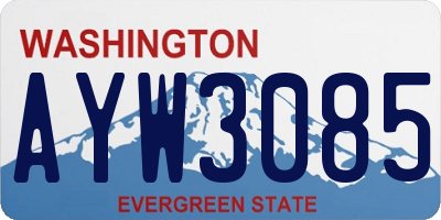 WA license plate AYW3085
