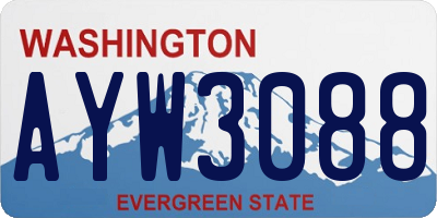 WA license plate AYW3088