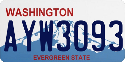 WA license plate AYW3093