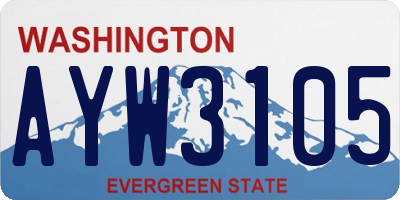 WA license plate AYW3105