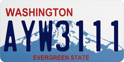WA license plate AYW3111