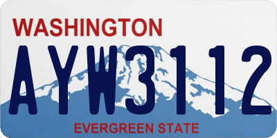 WA license plate AYW3112