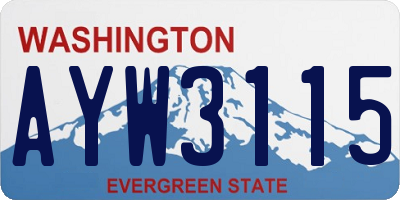 WA license plate AYW3115