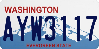 WA license plate AYW3117