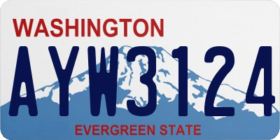 WA license plate AYW3124
