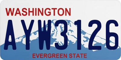 WA license plate AYW3126