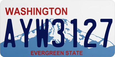 WA license plate AYW3127