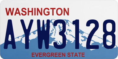 WA license plate AYW3128