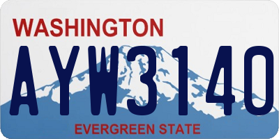 WA license plate AYW3140