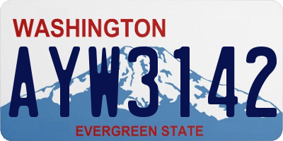 WA license plate AYW3142