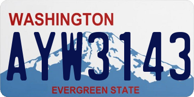 WA license plate AYW3143