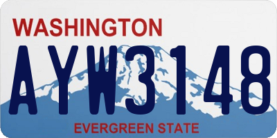 WA license plate AYW3148
