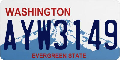 WA license plate AYW3149