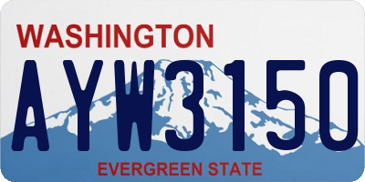 WA license plate AYW3150