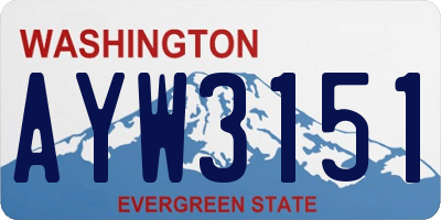 WA license plate AYW3151
