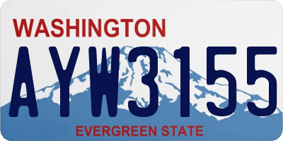 WA license plate AYW3155