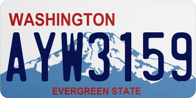 WA license plate AYW3159