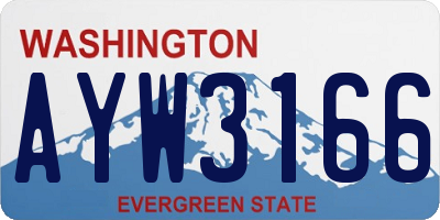 WA license plate AYW3166