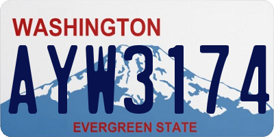 WA license plate AYW3174