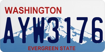 WA license plate AYW3176