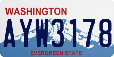 WA license plate AYW3178