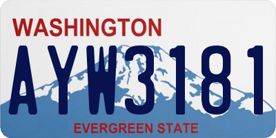 WA license plate AYW3181