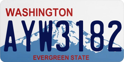 WA license plate AYW3182