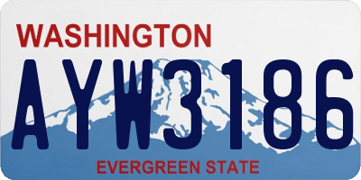 WA license plate AYW3186