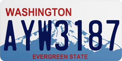 WA license plate AYW3187