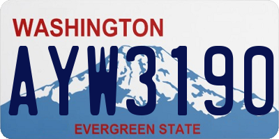 WA license plate AYW3190