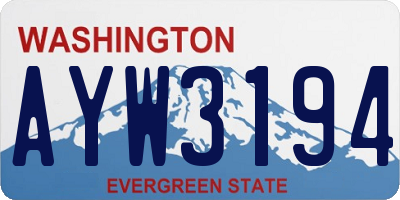WA license plate AYW3194