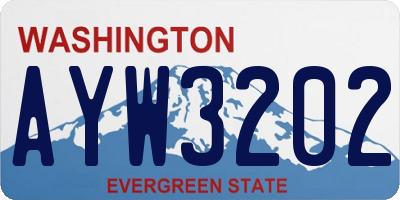 WA license plate AYW3202