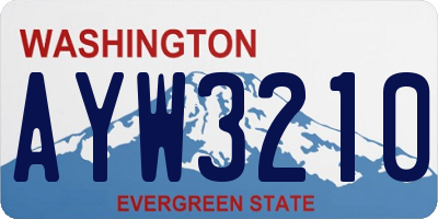 WA license plate AYW3210