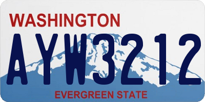 WA license plate AYW3212