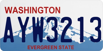 WA license plate AYW3213