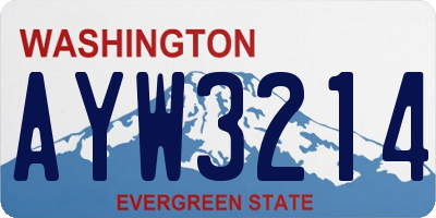 WA license plate AYW3214