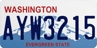 WA license plate AYW3215