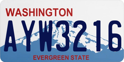 WA license plate AYW3216