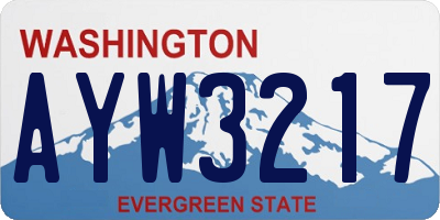 WA license plate AYW3217
