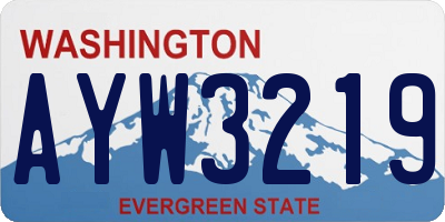 WA license plate AYW3219