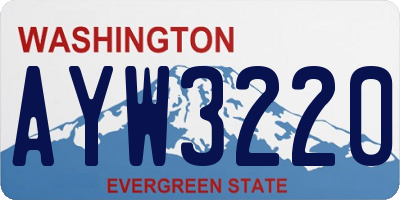 WA license plate AYW3220