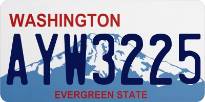 WA license plate AYW3225