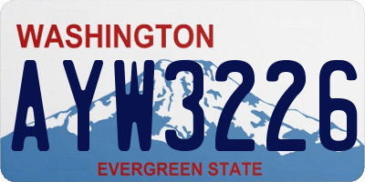 WA license plate AYW3226