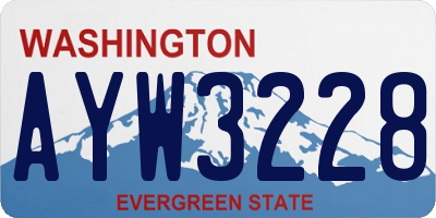 WA license plate AYW3228