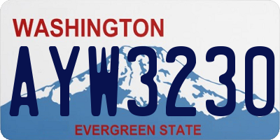 WA license plate AYW3230