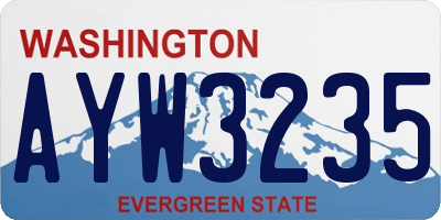 WA license plate AYW3235