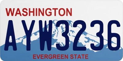 WA license plate AYW3236