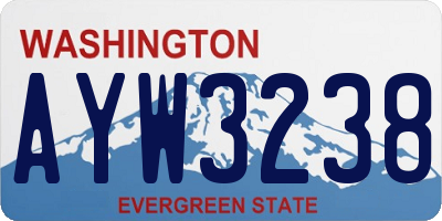 WA license plate AYW3238